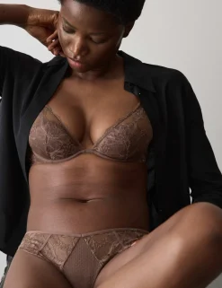 Savannah Lace Wired Plunge Bra (A-E)