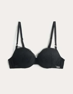 Savannah Lace Wired Push-Up Balcony Bra (A-E)
