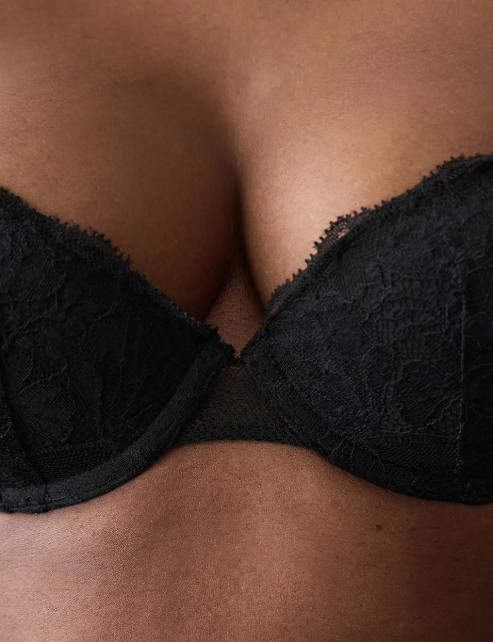 Savannah Lace Wired Push-Up Balcony Bra (A-E)