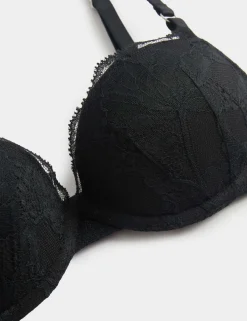 Savannah Lace Wired Push-Up Balcony Bra (A-E)