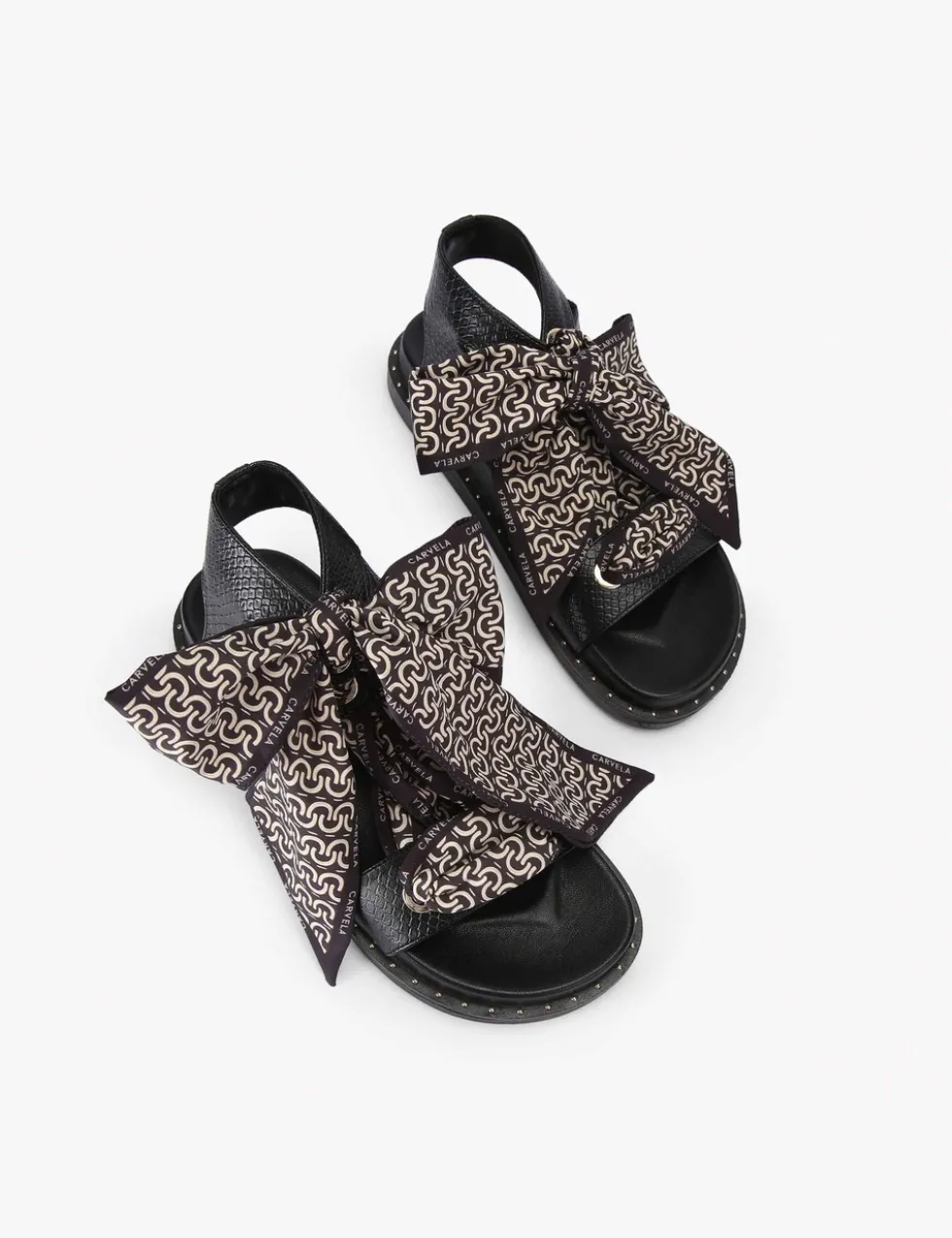 Scarf Tie Ankle Strap Flat Sandals