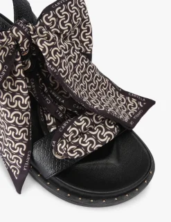Scarf Tie Ankle Strap Flat Sandals
