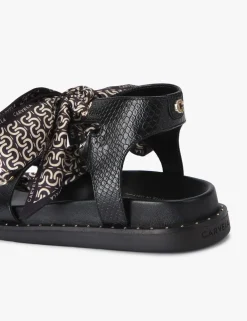Scarf Tie Ankle Strap Flat Sandals