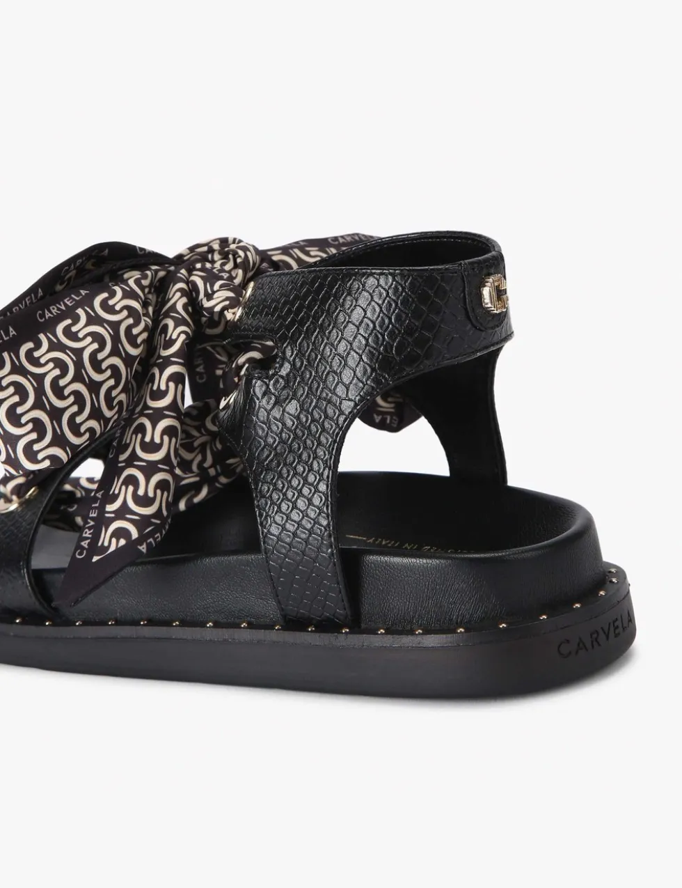 Scarf Tie Ankle Strap Flat Sandals