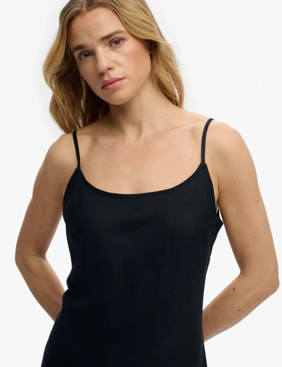 Scoop Neck Bias Cut Maxi Cami Slip Dress