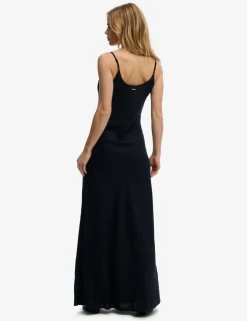 Scoop Neck Bias Cut Maxi Cami Slip Dress