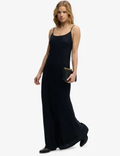 Scoop Neck Bias Cut Maxi Cami Slip Dress