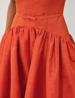Scoop Neck Midi Skater Dress