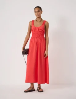 Scoop Neck Midi Waisted Dress