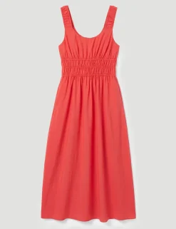 Scoop Neck Midi Waisted Dress