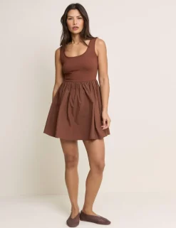 Scoop Neck Mini Skater Dress