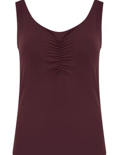 Scoop Neck Ruched Hidden Support Non Wired Vest Top