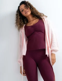 Scoop Neck Ruched Hidden Support Non Wired Vest Top