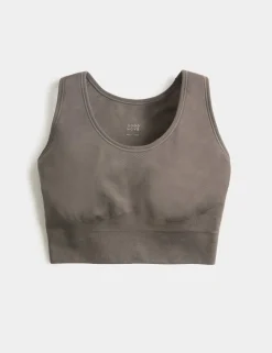 Scoop Neck Seamless Fitted Crop Top