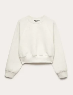 Scuba Crew Neck Relaxed Crop Sweatshirt