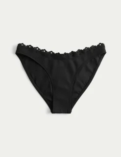 Sculpt Broderie Trim High Leg Bikini Bottoms