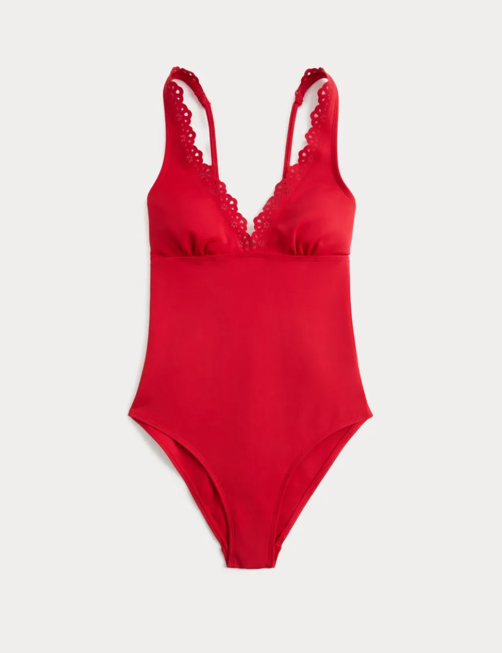 Sculpt Broderie Trim Plunge Swimsuit