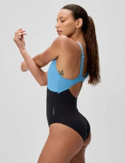 Sculpture Colour Block Scoop Neck Swimsuit