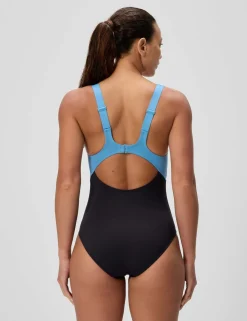 Sculpture Colour Block Scoop Neck Swimsuit