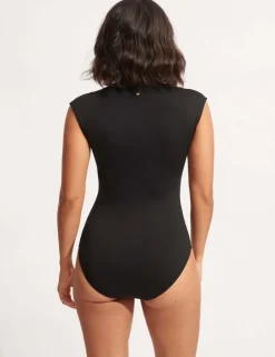 Seafolly Collective Padded Zip Up Swimsuit