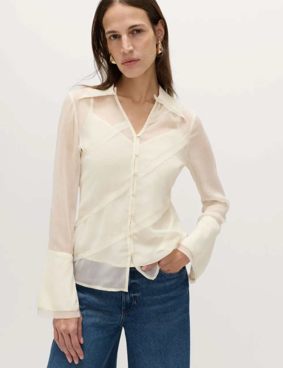 Seam Detail Collared Shirt
