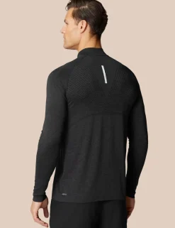 Seam Free Half Zip Funnel Neck Sweatshirt