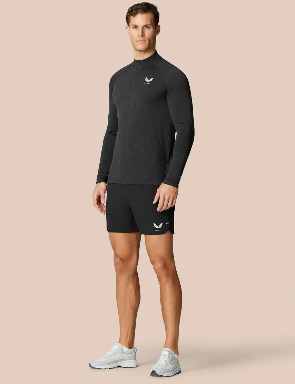 Seam Free Half Zip Funnel Neck Sweatshirt