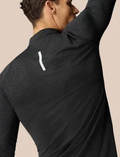 Seam Free Half Zip Funnel Neck Sweatshirt