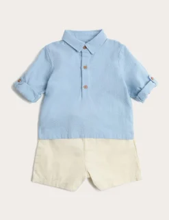 Seersucker Shirt and Chino Shorts Outfit (0-5 Yrs)