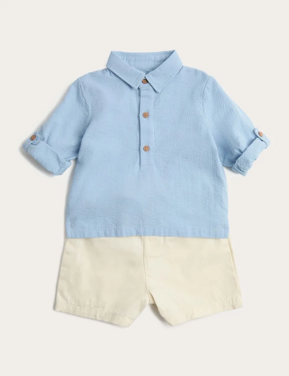 Seersucker Shirt and Chino Shorts Outfit (0-5 Yrs)