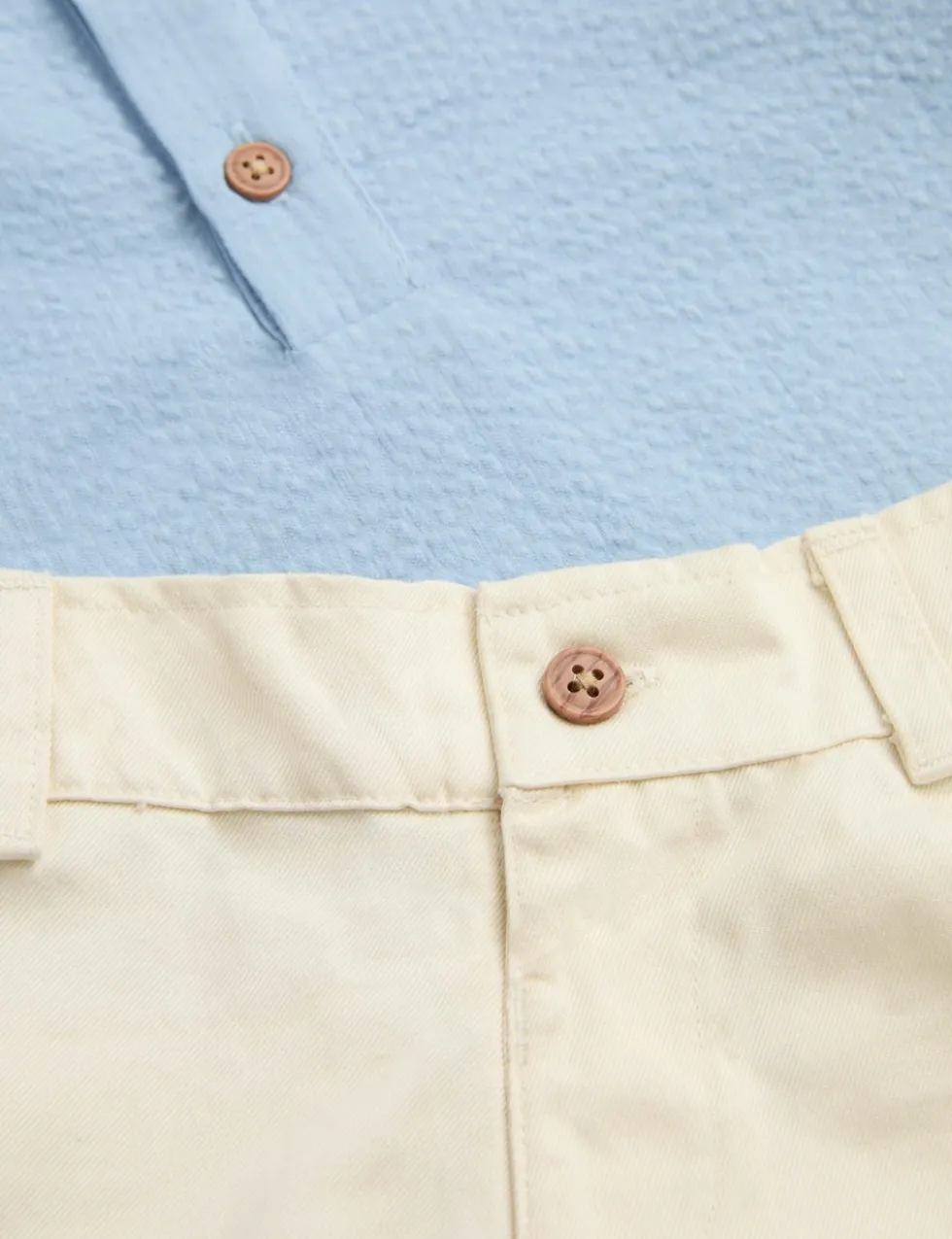Seersucker Shirt and Chino Shorts Outfit (0-5 Yrs)