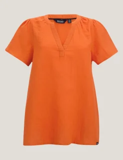 Selen Pure Cotton V-Neck Popover Blouse