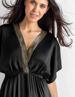 Sequin Placket Kaftan