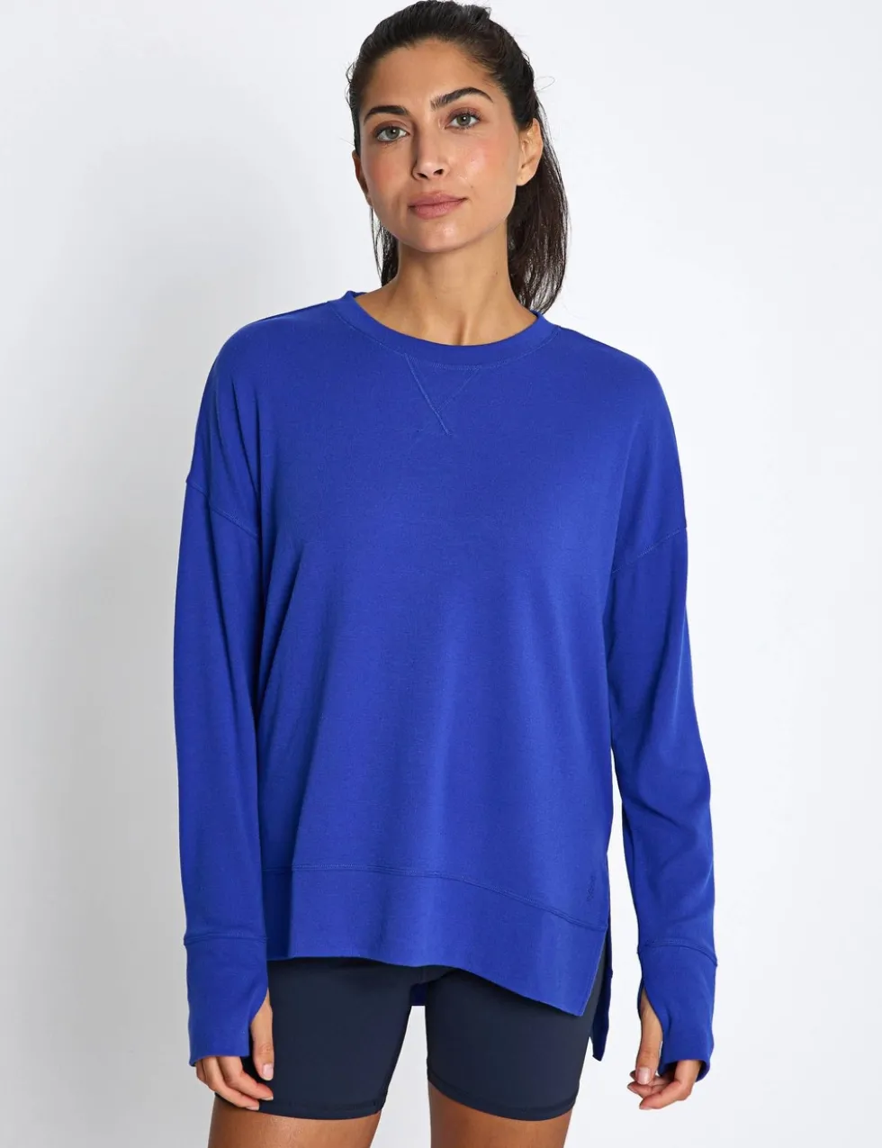 Shelby Crew Neck Step Hem Relaxed Sweat-shirt