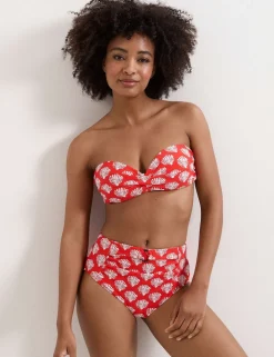 Shell Print High Waisted Bikini Bottoms