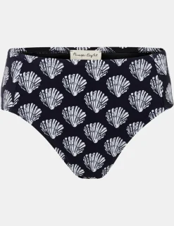 Shell Print High Waisted Bikini Bottoms