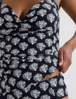 Shell Print High Waisted Bikini Bottoms
