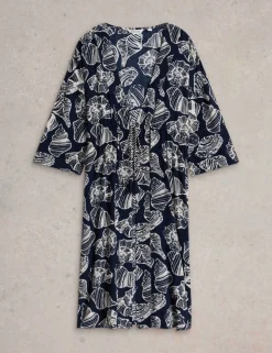 Shell Print Kimono Wrap