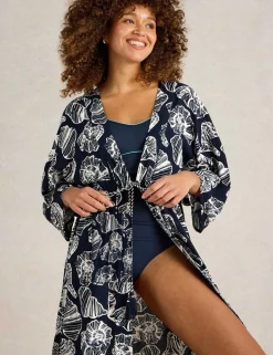 Shell Print Kimono Wrap