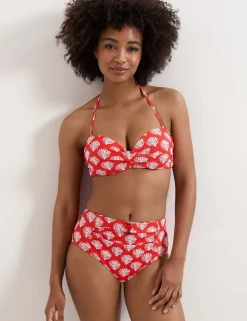Shell Print Sweetheart Neck Bikini Top