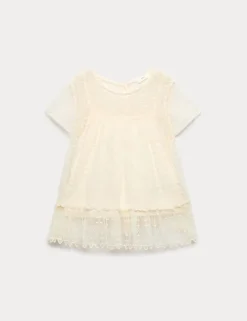 Shirred Lace Top with Cami (6-16 Yrs)