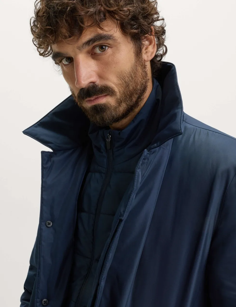 Shirt Collar Mac with Removable Bib