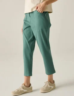 Shorebella Cotton Blend Straight Leg Cropped Trousers