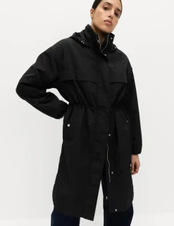 Shower Resistant Lightweight Hooded Longline Utility Parka