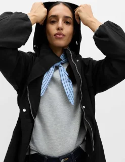 Shower Resistant Lightweight Hooded Longline Utility Parka