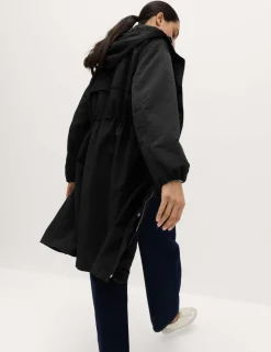 Shower Resistant Lightweight Hooded Longline Utility Parka