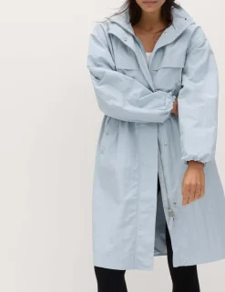 Shower Resistant Lightweight Hooded Longline Utility Parka