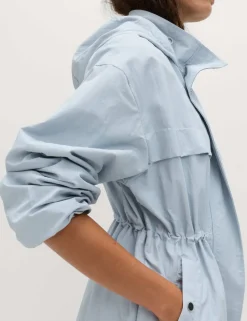 Shower Resistant Lightweight Hooded Longline Utility Parka