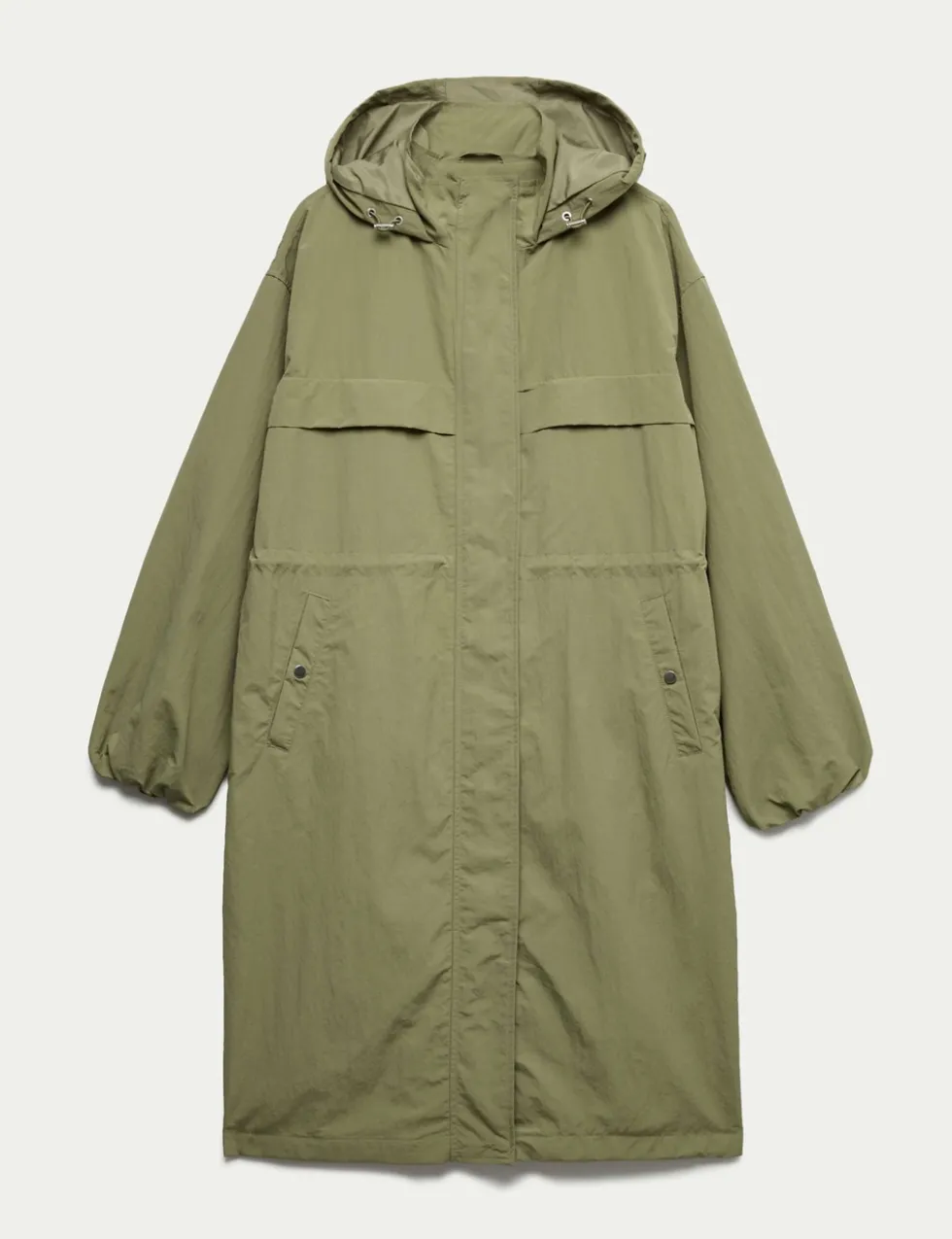 Shower Resistant Lightweight Hooded Longline Utility Parka