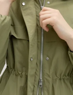 Shower Resistant Lightweight Hooded Longline Utility Parka